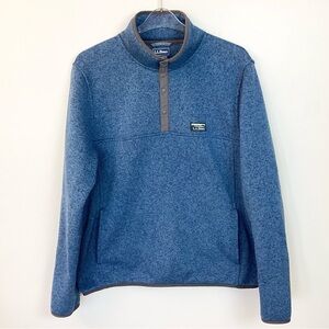 L.L.Bean Men’s Sweater Fleece Pullover - Blue - L